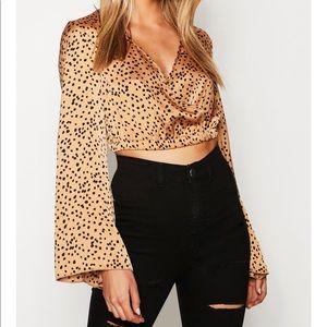BOOHOO spotted print crop top